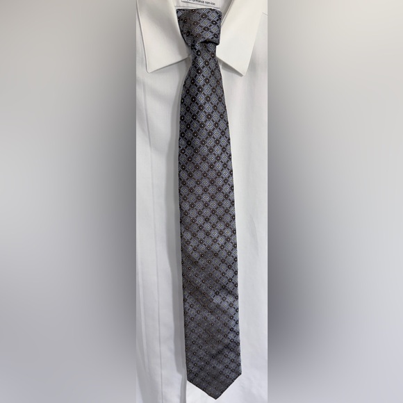 Canali Other - Canali Geometric Blue and Gray Silk Tie